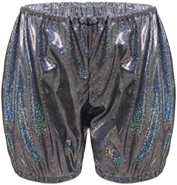 ИНХZOY Девојки момчиња шорцеви цветаат блескави жешки панталони за јога џез модерни танцувачки емисии панталони
