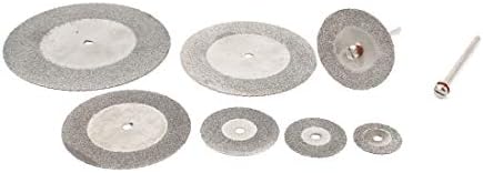 X-Dree 7 PCS дијамантски обложени ротациони сечење на тркала за мелење на тркала W Mandrel (juego de discos de muela abrasiva de corte
