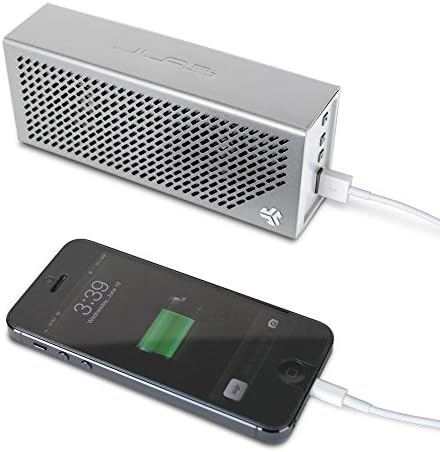 JLAB Audio Crasher гласно преносен стерео звучник со Bluetooth со 18 -часовна батерија - алуминиум за воздух/бело