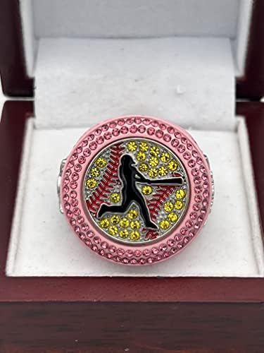 Спортски прстени со попуст, прстен на финалист на тесто со мекобол - Награда за играчи, разновидни бои и скапоцени камења