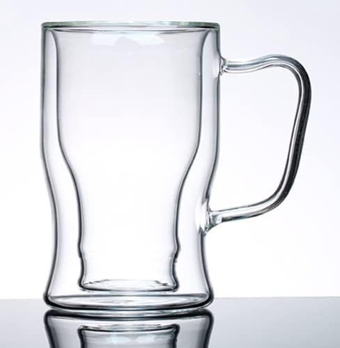 Емои Пиво Стаклени Чаши со Рачка 10оз Чаши За Чаши За Пиење Стакло За Коктели Пијалоци Од Сок Од Пиво Сода