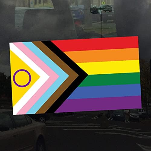 Применлива Игра На Зборови Интерсексуален Инклузивен Напредок Знаме На Гордоста Лгбткиа Поц Трансродово Знаме-Налепница За Винил Налепница