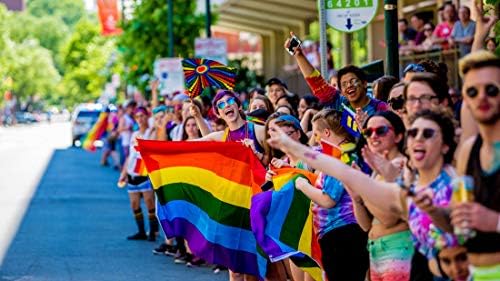 Honeystore гордост месец ЛГБТ трага од виножито јакна геј лезбејско знаме панталони