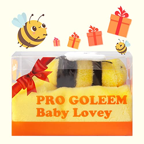 Pro Goleem Bee Loveys for Babies Soft Security Bicket Baby Snuggle играчка полнето животно ќебе, унисекс unубов бебе подароци