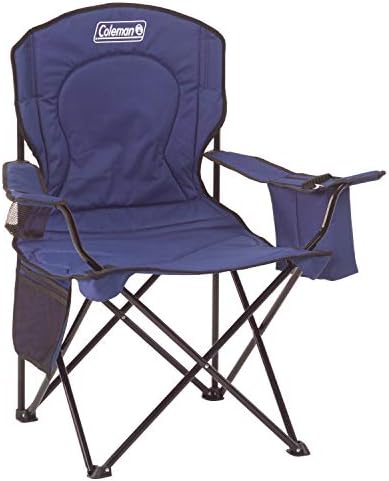 Преносен камп за кампување со Колман со 4-можен ладилник, целосно перничето седиште и грб со страничен џеб и држач за чаши, вклучена торба