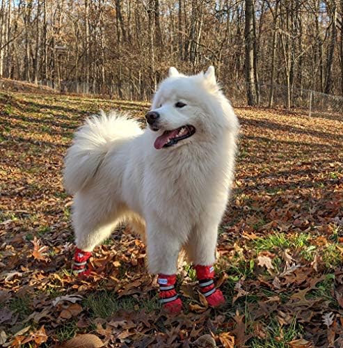 Урдни чевли за кучиња, водоотпорни чизми за кучиња, божиќна топла обвивка за гума од гума за снег зимски медиум и големи кучиња