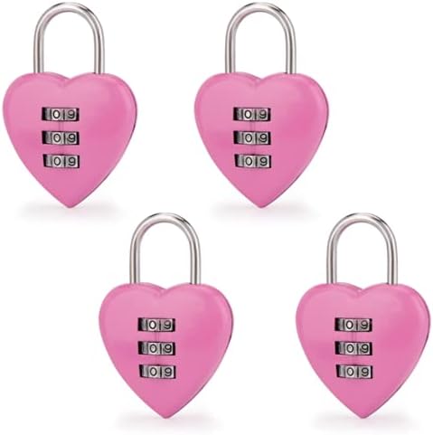Voomоме Прекрасна мини лозинка Код за заклучување на клуч без клуч - Преносна комбинација на облик на срцев облик на срце 3 -цифрен за ранец