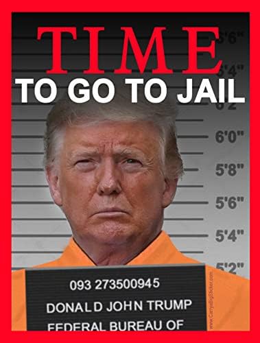 Време Е Да се оди Во Затвор Налепница За Браник Против Трамп или Налепница За Магнетен Браник 4,25 инчи на 5,5 инчи
