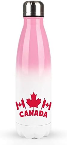 Канада Денот на знамињата од не'рѓосувачки челик шише со вода со капаче изолирана чаша за пробивање на чаша за истекување на градиент