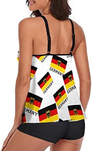 Германско знаме женски две парчиња костими за капење Танкини за капење печатени резервоари со шорцеви за капење