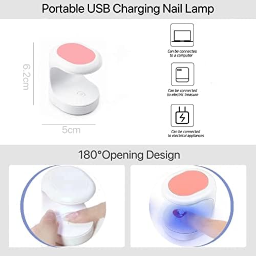Mini UV LED ламба за нокти, Mini UV Gel Nail Polish Lamp, 16W преносна USB ламба за нокти УВ светлина Професионален фен за лак за