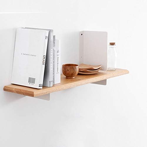 PIBM Стилски полица за едноставност, монтирана лебдечка решетка дрвена цврста дрва полици складирање кујна спална соба дневна соба, 4