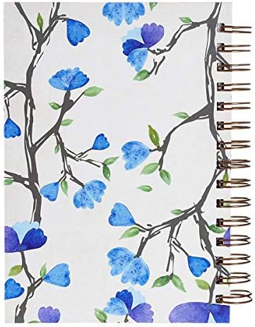 Подароци за христијанска уметност Голема тетратка/весник | Serenity молитва сини цвеќиња | Инспиративна жица врзана спирална тетратка
