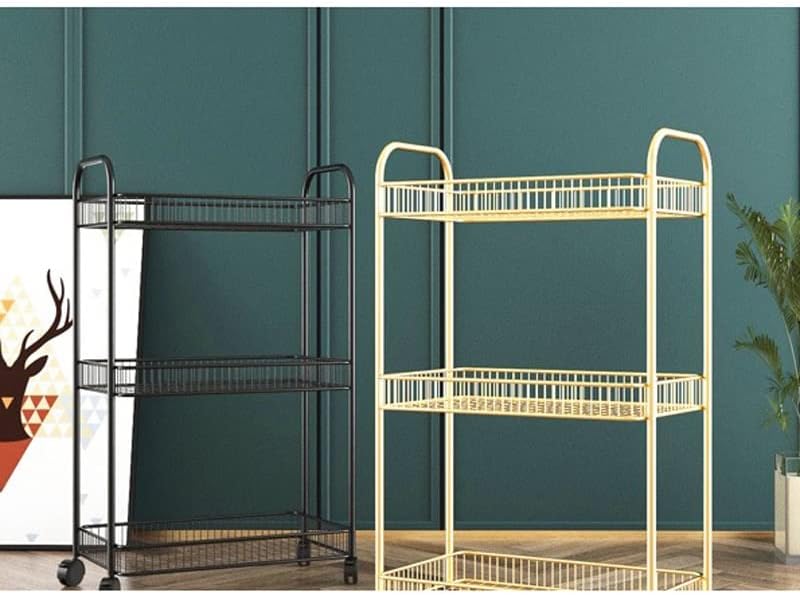 CJDMD Cart Rack Дневна соба за складирање бања кујна подни решетки со тркала