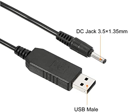 Patikil 6W 1A USB Чекор на напон конвертор, 2 пакет DC 5V до DC 9V Адаптер за напојување со напојување со 3,5х1,35мм за звучници