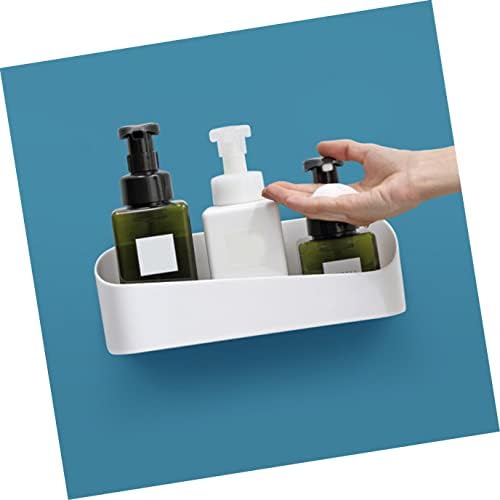 Кабилок 3 парчиња пластичен шампон форма бања форма бела бесплатна геометриска решетка за сапун вежба туш за складирање wallидна лепила