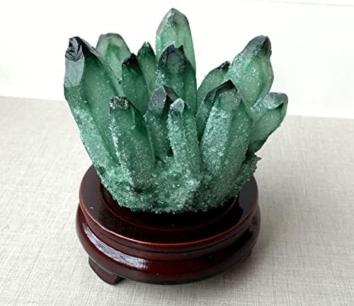 Yedecor природен кристален кластер Зелен дух кварц минерален примерок зелена кристална кластер точка на енергија заздравување на енергија украсен