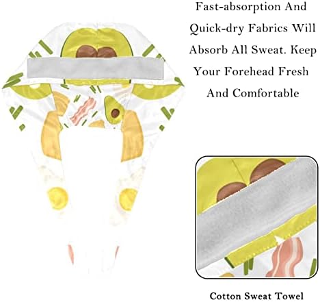 Цртан филм симпатична авокадо јајца од говедско месо од говедско месо, работна капа со копчиња и прилагодлива вратоврска за вратоврска за жени