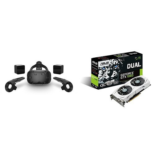 Asus GeForce 6 GB Dual-Fan VR Ready Dual HDMI DP 1.4 Gaming Graphics Card Dual-GTX1060-O6G & HTC Vive Virtual Reality System Пакет
