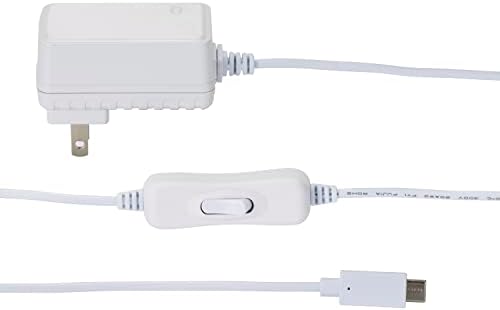Вилрос Raspberry PI 4 & 400 компатибилно USB-C 5.1V 3A напојување со вклучен прекинувач за вклучување/исклучување