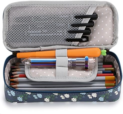 Btsky Cute Pulcil Case - Високо капацитет Цветен молив за торбички за канцелариски материјали Мултифункционална козметичка торба за шминка,