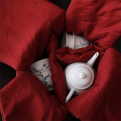 Mmllzel Teaware Tage Cage Cotton Brocade Pack Travel Tapts Teaucup чајник рачка пакет кинески занаети за складирање вреќа за занаети