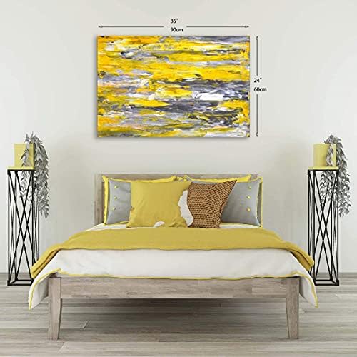 Платно wallидна уметност апстрактна жолта сива врамена wallидна уметност слики за спална соба дневна соба канцеларија дома декорација модерно