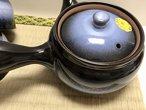 Традиционална јапонска чајсу -чајник Јуноми постави шема на Аурора на црна автентична мино -опрема M57524