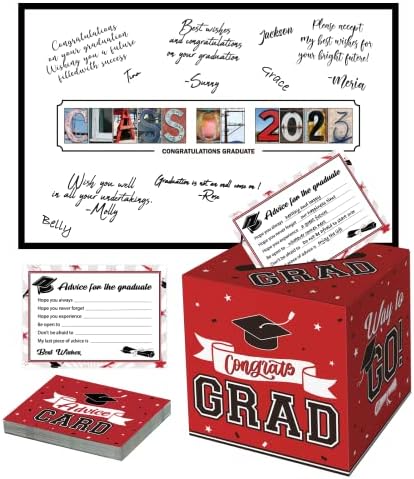Класа На Украси за дипломирање Од 2023 Година Виолетова - 1 Кутија За Картички За Дипломирање со 30 Картички За Совети За Дипломирање