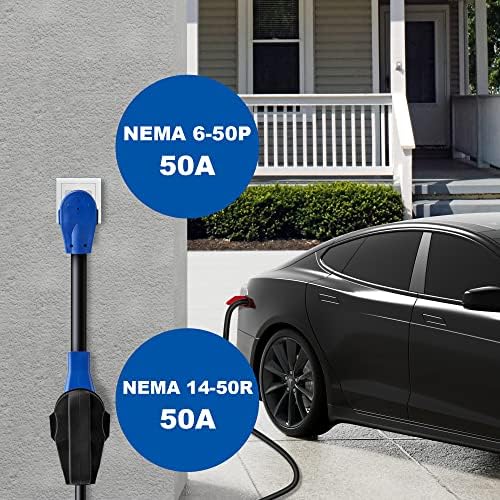 Wodsolo Nema 6-50p до NEMA 14-50R EV адаптер за полнач, приклучок за заварувач со тешки со рачка, кабел за полнач Tesla за ниво 2,6/3