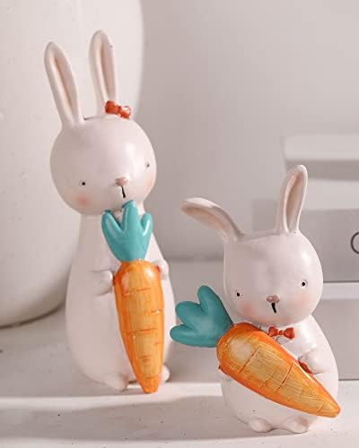 ДН декорација зајаче фигурини дома декор Полирезин за зајак фигурина цртан филм за зајаче за велигденски декор пролетен декор