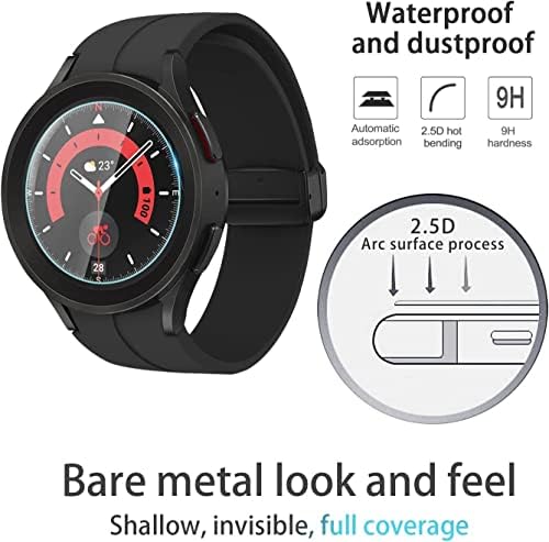4 Пакет за Galaxy Watch 5 Pro 45mm Заштитник на екранот, HD чист меур бесплатно заштитено стакло -заштитник на екранот за Samsung Galaxy Watch