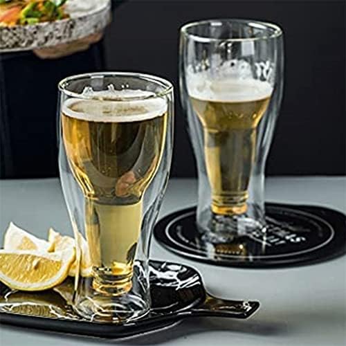Wszjj креативно шише стил коктел вински чаша со двојни wallидни чаши пиво вино чаши виски шампањ чаша