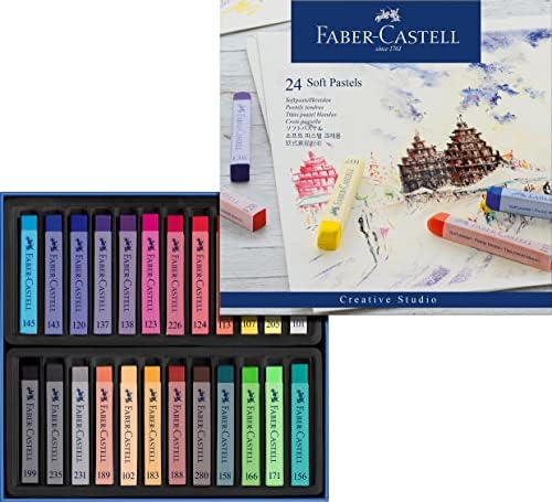 Faber-Castell 128324 Goldfaber Studio Soft Pastel Chalks Pack од 24 разновидни бои
