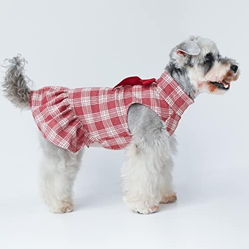 Божиќна облека Fitwarm Dog, фустан за зимски кучиња, облека за кучиња за мали кучиња девојче, костум со миленичиња од кариран, облека,
