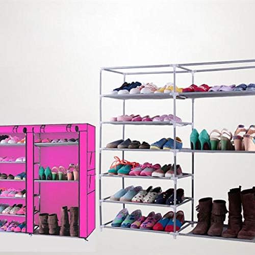 Кабинет за складирање на чевли XYYSSM Модерни заштеда на простории 12 решетки со двојни редови кои не се ткаени ткаенини за чевли