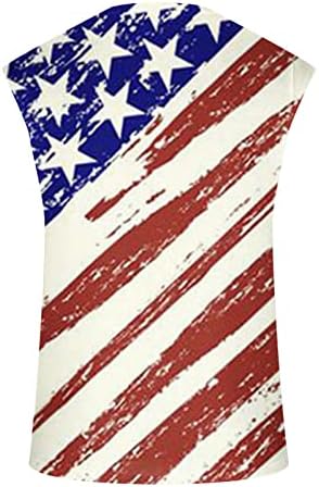 Врво на резервоарот за знаме на САД за мажи 3Д фенси печатени тренинзи врвови летни патриотски кошули со екипаж на екипаж меки памучни