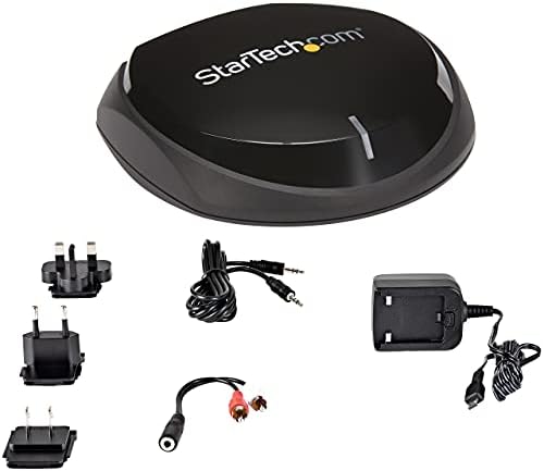 Startech.com Bluetooth 5.0 Audio Receiver NFC, BT/Bluetooth безжичен аудио адаптер, 3,5 mm/RCA или дигитален излез на Toslink, Hifi