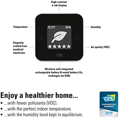 Ева Соба-внатрешен сензор за квалитет на воздухот за следење на квалитетот на воздухот, температура &засилувач; влажност, јаболко homekit