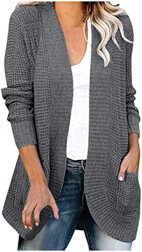 Rmxei женски кардиган со долг ракав отворен преден преден преголем палто за џемпер од кардиган