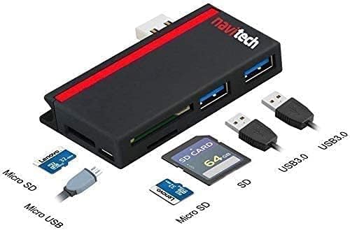 Navitech 2 во 1 лаптоп/таблет USB 3.0/2.0 HUB адаптер/микро USB влез со SD/Micro SD картички читач компатибилен со HP Envy X360 15-EU0004NA