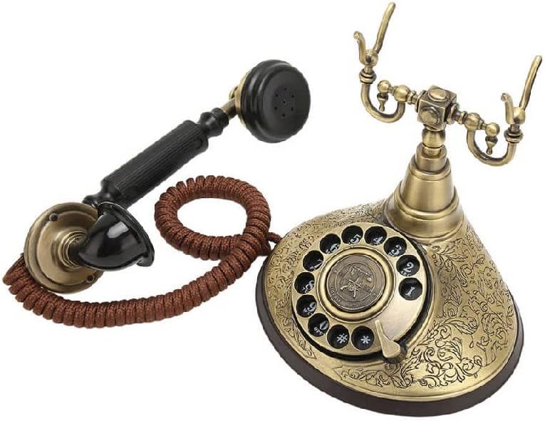Seass Vintage телефонски ротирачки бирање кабел старомоден телефон со прилагодување на волуменот на ринг -тонот за студирање за