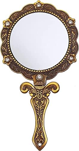 Коаус огледало 1 п.п. огледало за шминка рачни огледала жени држени рачки за патувања преклопени суета чанта Компактната преносна огледало