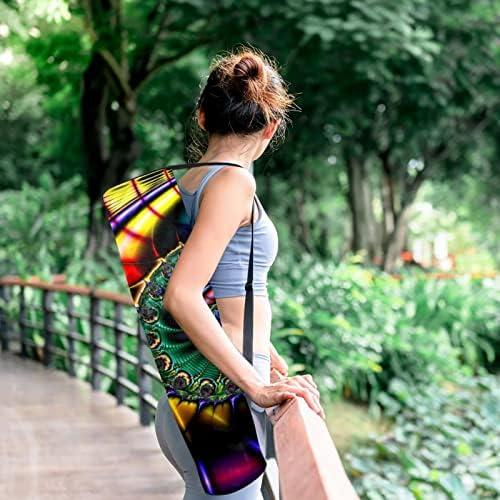 Спирална фантазија позадина јога мат торби со целосна зип торба за носење за жени мажи, вежбање јога мат носач со прилагодлива лента