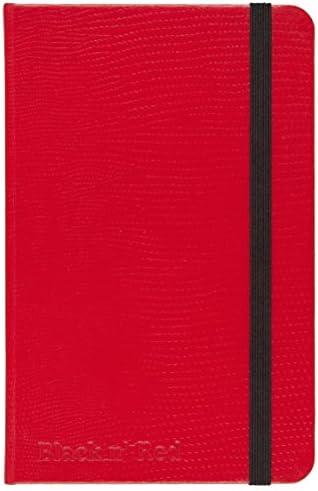 Тетратка со црвени црвени страни со тврда боја, мала, црвена, 71 управувана листови, пакет од 1