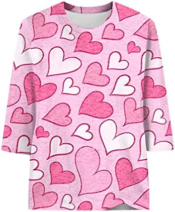 JJHAEVDY џемпери на Денот на вineубените за жени среќни кошули за Денот на вineубените графички долги ракави на в Valentубените врвови
