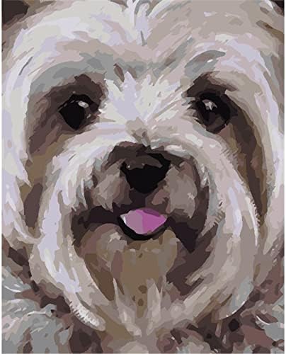Yscolor lhasa apso Pet Dog Dog Birs by Bues за возрасни и деца DIY масло за сликање на масло платно Подарок 16x20inch