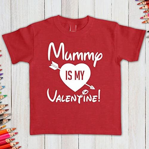 Детска бебе маица за Денот на в Valentубените Детски девојчиња Девојки момчиња писмо со срцев блуза блуза в Valentубена преголема