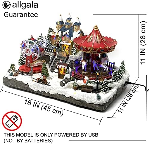 Allgala Jumbo изработена полирезин Божиќна село куќа која може да се собере фигура-карнивалска рингишпил-XH93439