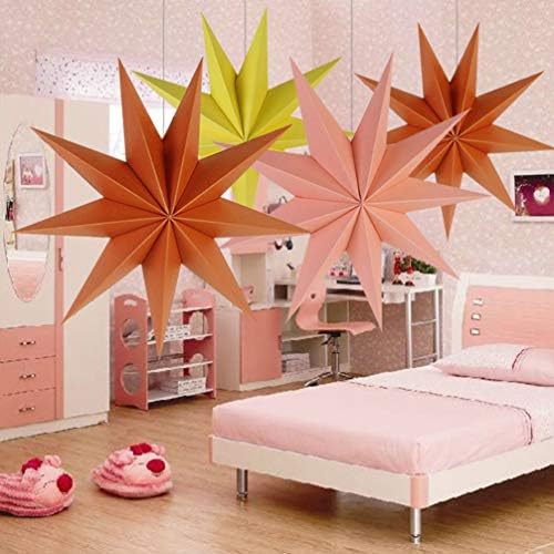 Sewiroro Paper Star Flanter, виси starвездена абажур 9, украсен украсен украс Декоративно светло покритие Оригами таванот за лабави